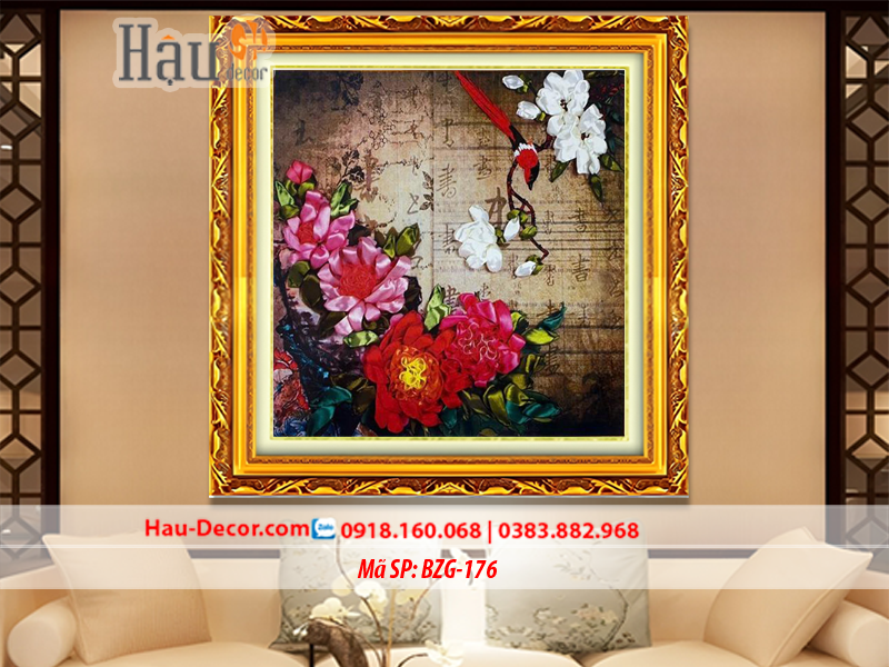 Kit tranh thêu ruy băng Bản Nhạc Hoa Nghệ Thuật BZG-176