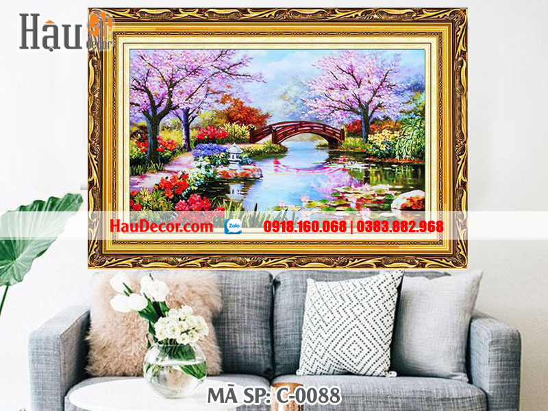 Kit tranh thêu ruy băng cảnh đẹp C-0088