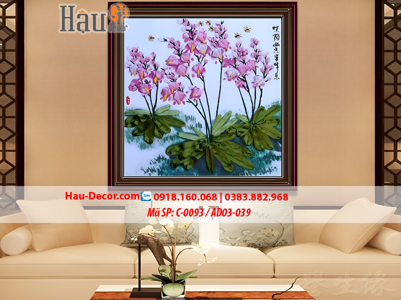 Kit tranh thêu ruy băng Hoa Địa Lan C-0093 / AD03-039