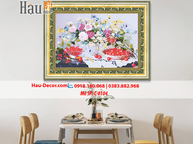 Kit tranh thêu ruy băng Sắc Hoa và Quả C-0104