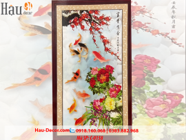 Kit tranh thêu ruy băng Cửu Ngư Phát Tài C-0158