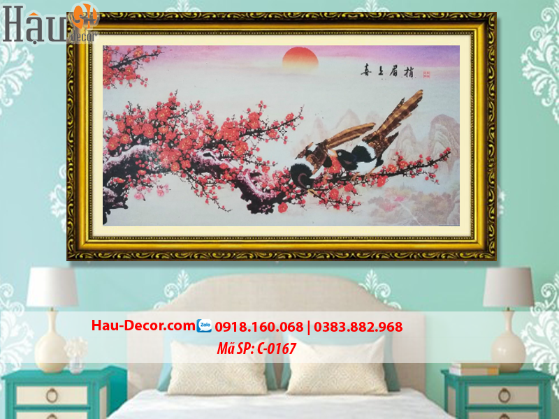 Kit tranh thêu ruy băng Hoa Khai Phú Quý C-0167