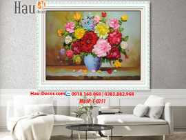 Kit tranh thêu ruy băng  Lọ Hoa Nghệ Thuật C-0251