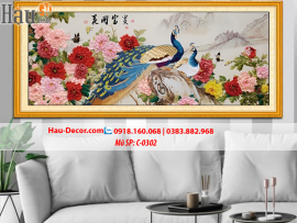 Kit Tranh thêu ruy băng Hoa Khai Phú Quý C-0302