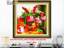 Kit tranh thêu ruy băng Lọ Hoa Cẩm Tú Cầu C-0308