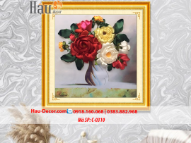 Kit tranh thêu ruy băng Lọ Hoa Nghệ Thuật C-0310