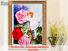 Kit tranh thêu ruy băng Nàng Tiên Hoa C01057