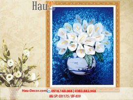 Kit tranh thêu ruy băng Lọ Hoa Rum Nghệ Thuật C01175 / BF-039
