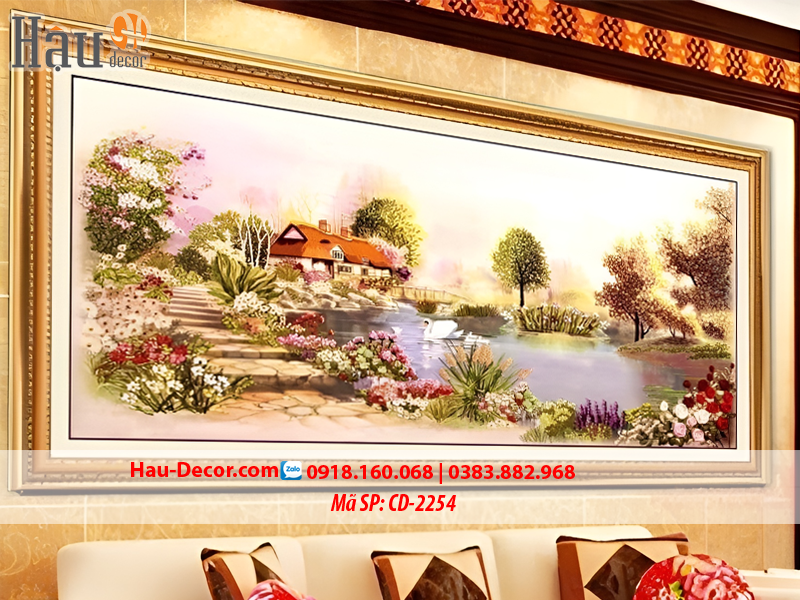 Kit tranh thêu ruy băng Tổ Ấm Hạnh Phúc CD-2254