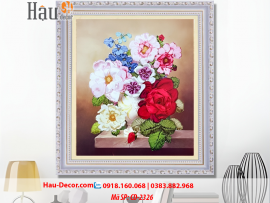 Kit tranh thêu ruy băng Lọ Hoa Nghệ Thuật CD-2326