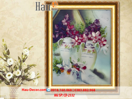 Kit tranh thêu ruy băng Lọ Hoa Nghệ Thuật CD-2332/ OS-082