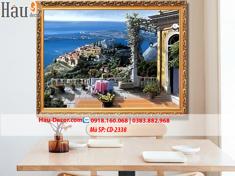 Kit tranh thêu ruy băng Cảnh Đẹp Bên Biển cd-2338