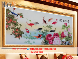 Kit tranh thêu ruy băng cửu ngư phát tài cd-2426