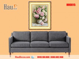 Tranh thêu chữ thập Hoa Mẫu Đơn khoe sắc HH0815