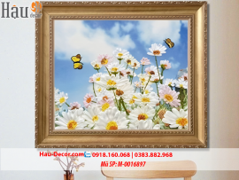Kit tranh thêu ruy băng Cánh Đồng Hoa Cúc Họa Mi M-0016897