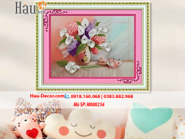 Kit tranh thêu ruy băng Lọ Hoa Rum Nghệ Thuật M888256