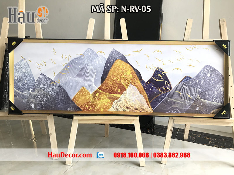 Tranh treo tường hiện đại 3D Rừng Vàng Biển Bạc N-RV-05