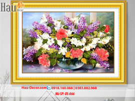 Kit tranh thêu ruy băng Lọ Hoa Nghệ Thuật OS-066 
