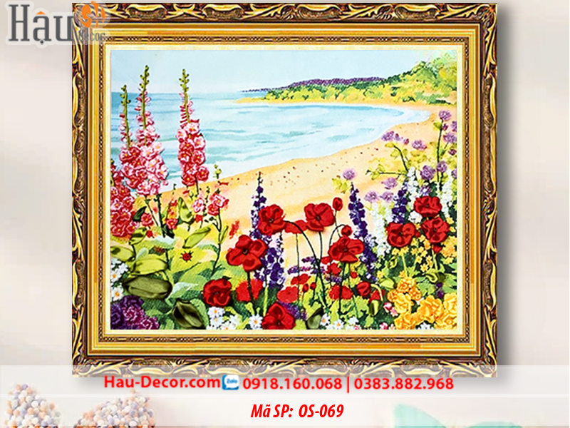 Kit tranh thêu ruy băng Cảnh Đẹp Bên Biển OS-069