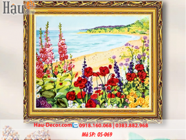 Kit tranh thêu ruy băng Cảnh Đẹp Bên Biển OS-069