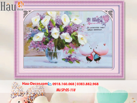 Kit tranh thêu ruy băng Khoảnh Khắc Hạnh Phúc OS-118