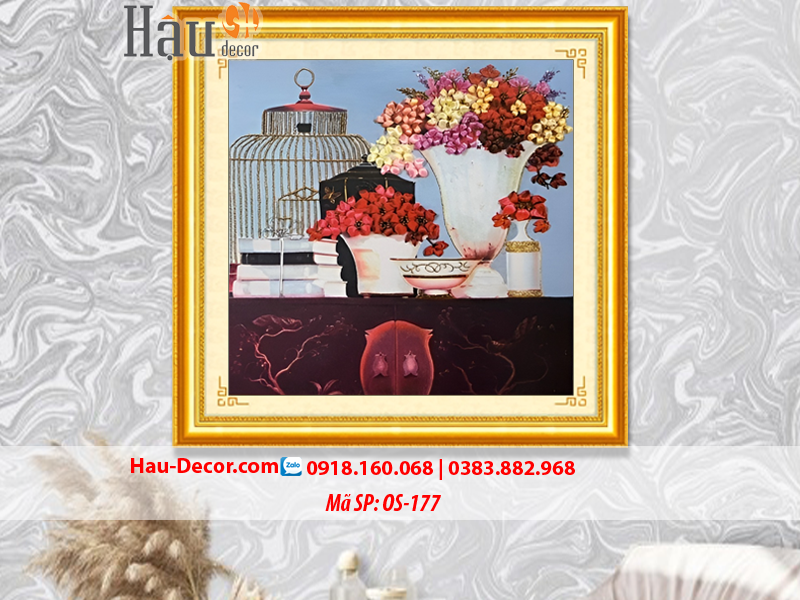 Kit tranh thêu ruy băng Bức Tranh Cuộc Sống OS-177