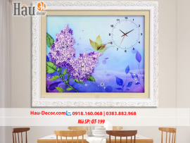 Kit tranh thêu ruy băng Đồng hồ Hoa Tử Đinh Hương OT-199