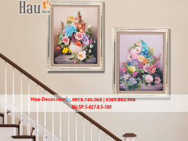 Kit tranh thêu ruy băng Bộ 2 bức Lọ Hoa Nghệ Thuật S-027 & S-100