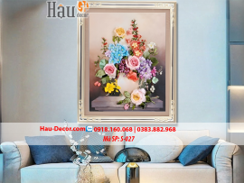 Kit tranh thêu ruy băng Lọ Hoa Nghệ Thuật S-027