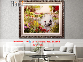 Kit tranh thêu ruy băng Hồ Thiên Nga S-065