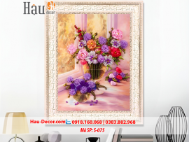 Kit tranh thêu ruy băng Lọ Hoa Nghệ Thuật S-075