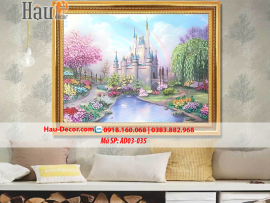Kit tranh thêu ruy băng Lâu Đài Hạnh Phúc S-097