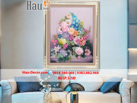 Kit tranh thêu ruy băng Lọ Hoa Nghệ Thuật S-100