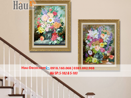 Kit tranh thêu ruy băng Bộ 2 bức Lọ Hoa Nghệ Thuật S-102 & S-103