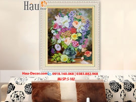 Kit tranh thêu ruy băng Lọ Hoa Nghệ Thuật S-102