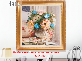 Kit tranh thêu ruy băng Lọ Hoa Nghệ Thuật S-105