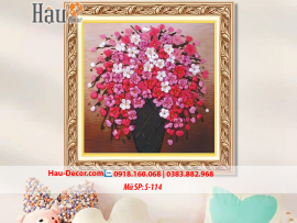 Kit tranh thêu ruy băng Lọ Hoa Nghệ Thuật S-114