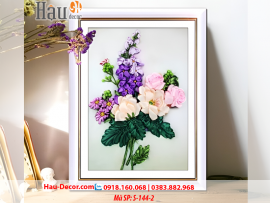 Kit tranh thêu ruy băng Cành Hoa Nghệ Thuật S-144-2