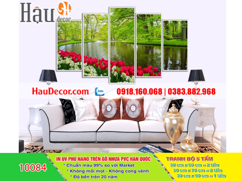 Tranh treo tường hiện đại 3D bộ 5 bức Cảnh Đẹp Nước Ngoài 10084