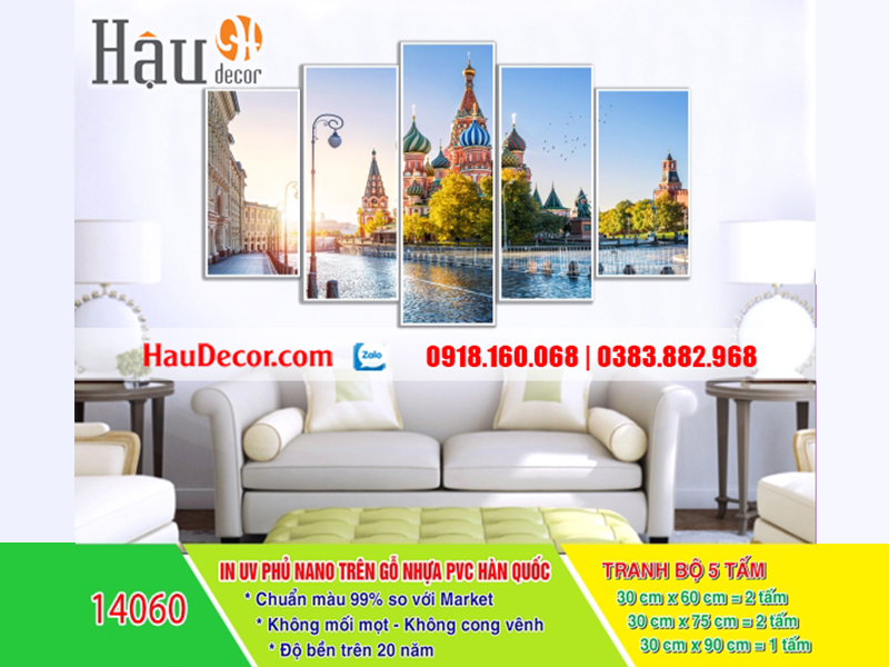 Tranh treo tường hiện đại 3D bộ 5 bức St. Petersburg 14060