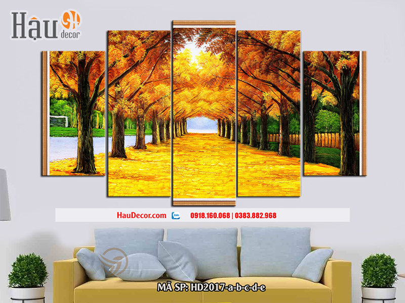 Tranh treo tường hiện đại 3D bộ 5 bức Con Đường 2017
