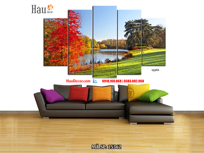 Tranh treo tường hiện đại 3D bộ 5 bức Thiên Nhiên 15362
