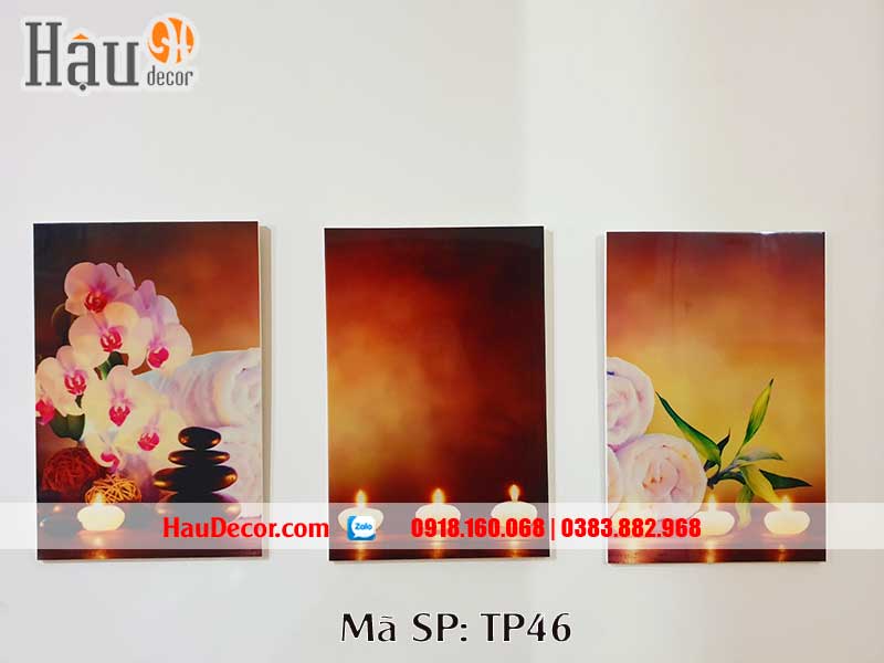 Bộ 3 Tranh In UV Thành Phẩm Hoa TP46