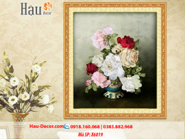 Kit tranh thêu ruy băng Lọ Hoa Nghệ Thuật X6019