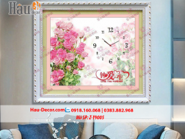 Kit tranh thêu ruy băng Đồng hồ Hoa Hồng Z-Y9005
