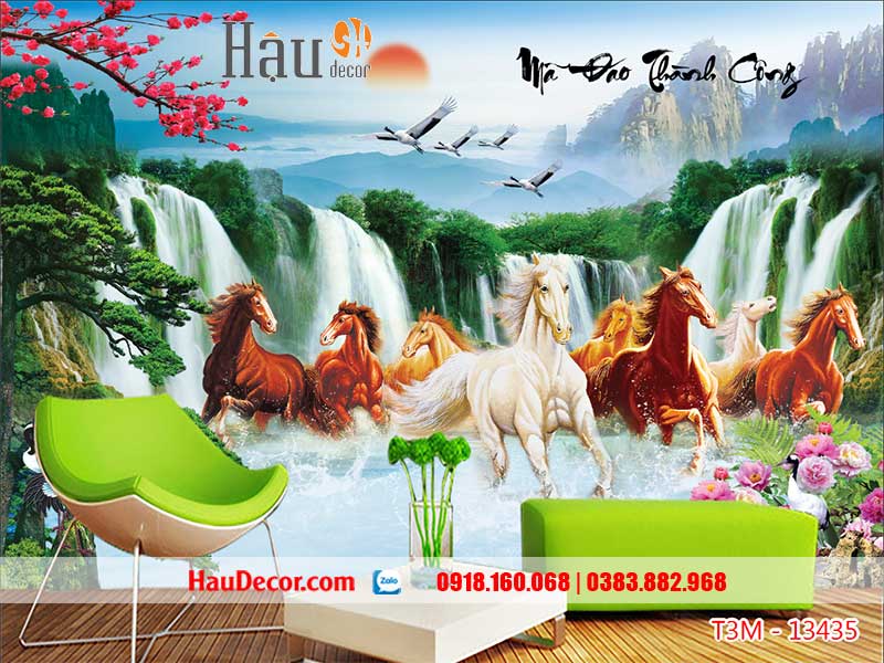 Tranh Dán Tường Ngựa Mã Đáo Thành Công 13435