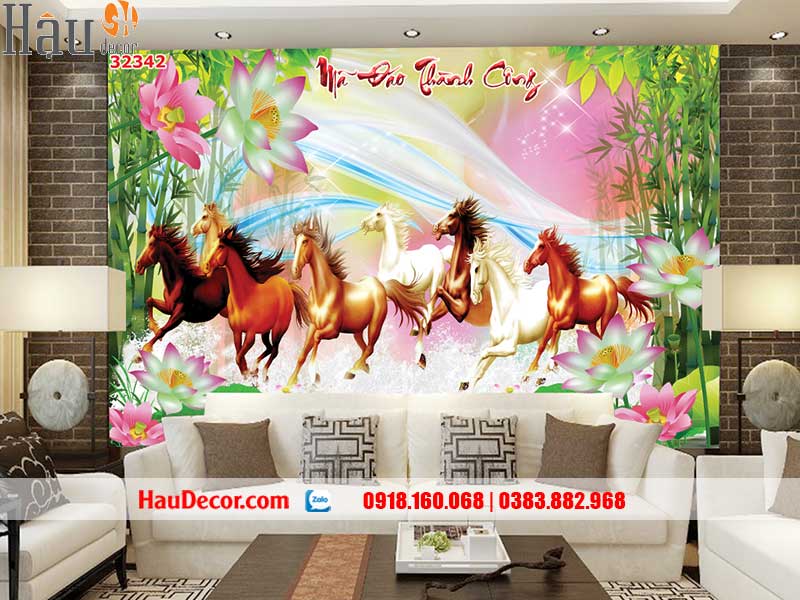 Tranh Dán Tường Ngựa Mã Đáo Thành Công 32342
