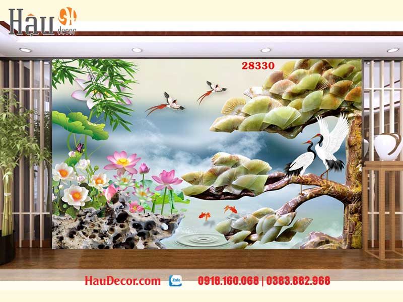 Tranh Dán Tường Hạc 3D-5D-8D 28330