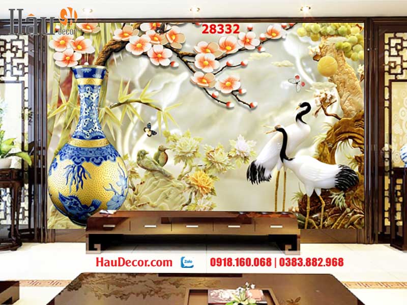 Tranh Dán Tường Hạc 3D-5D-8D 28332