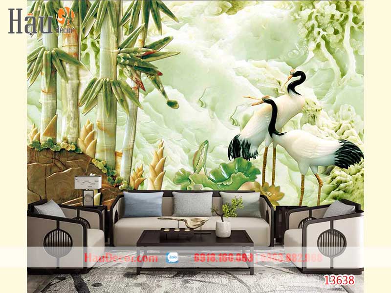 Tranh Dán Tường Hạc 3D-5D-8D 13638